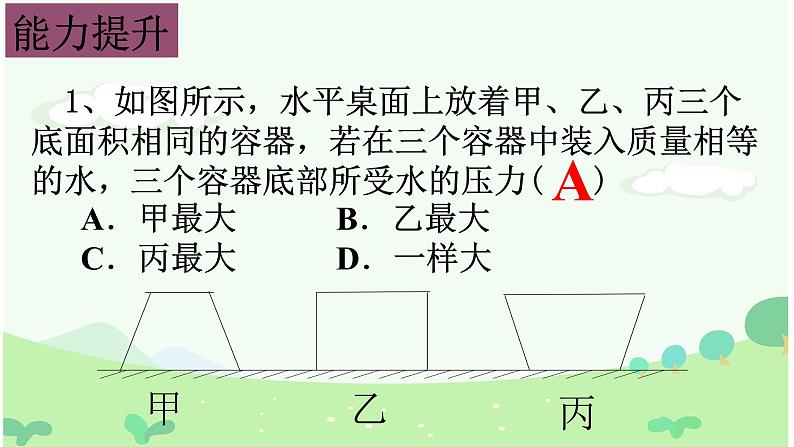 沪科版初中物理 八年级全册 课件8.2   液体的压强（课时2）第2页