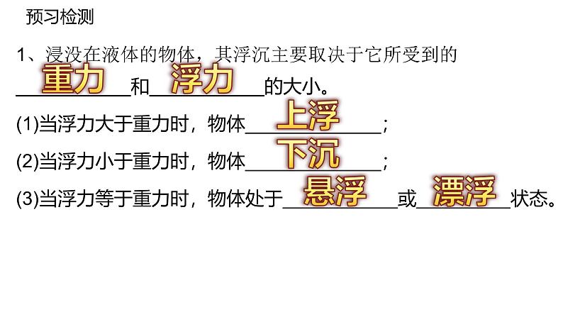 沪科版初中物理 八年级全册 课件9.3物体的浮与沉  1课时第3页