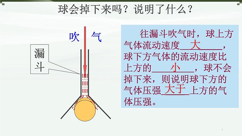 沪科版初中物理 八年级全册 课件第四节 流体压强与流速的关系(1)第7页