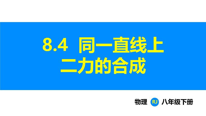 人教版（2024）八年级物理下册课件 第八章 第四节 同一直线上二力的合成第1页