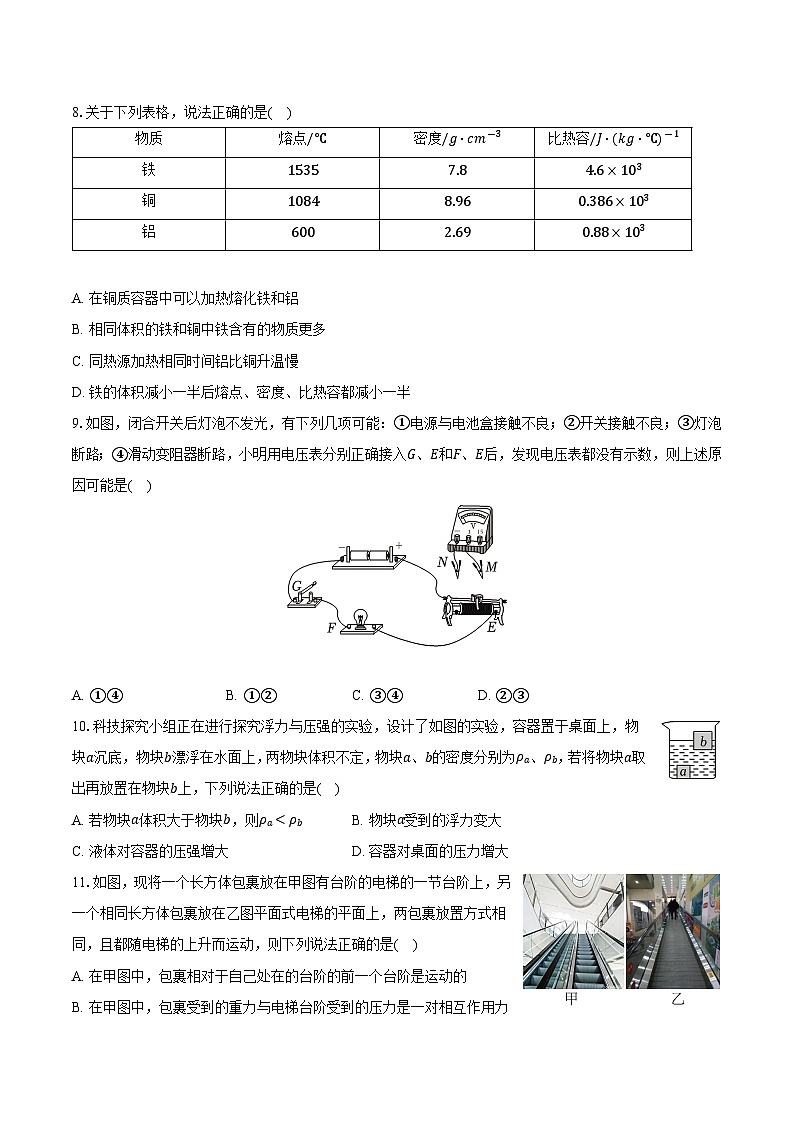 2024-2025学年江苏省南京市建邺区九年级（上）月考物理试卷（12月份）第2页
