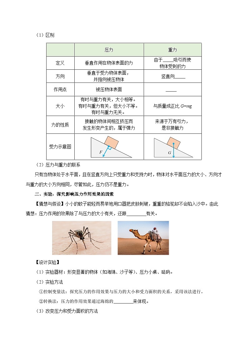 【核心素养】人教版八年级下册+第九章《压强》+单元知识清单（学生版）第2页