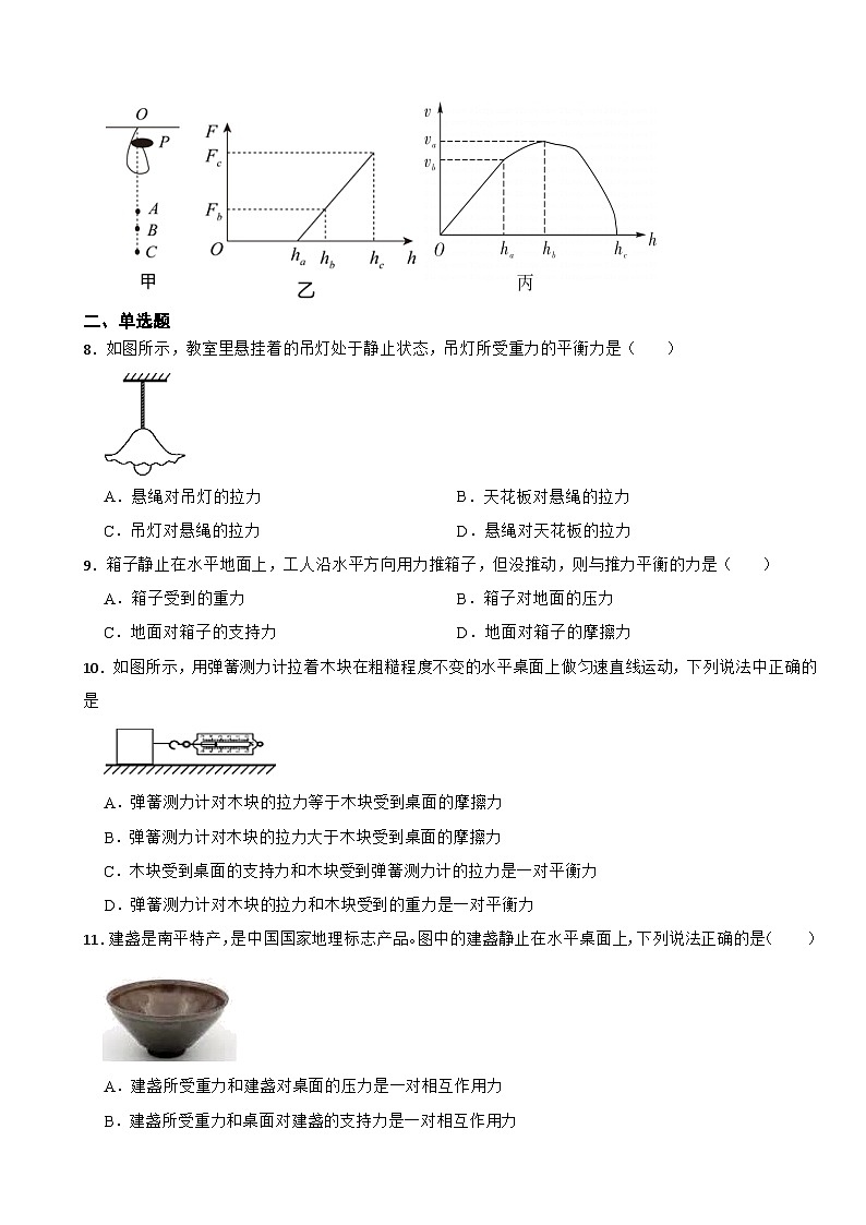 8.2 二力平衡 同步练习 （含答案）2024-2025学年人教版物理八年级下册第2页