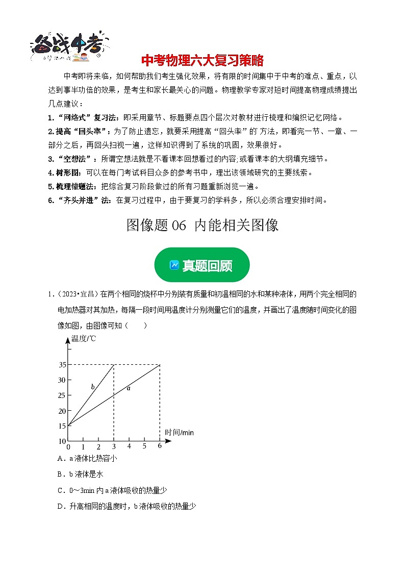 图像题06 内能相关图像（解析版）第1页