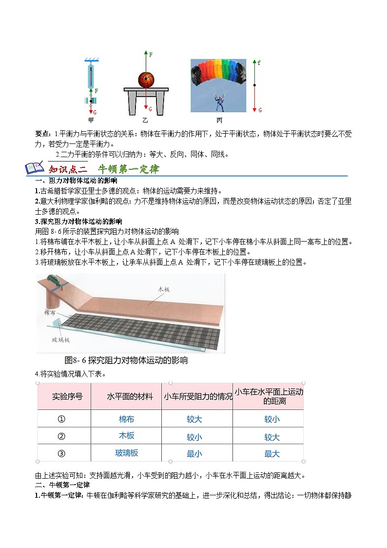 第八章 力与运动 知识梳理第2页