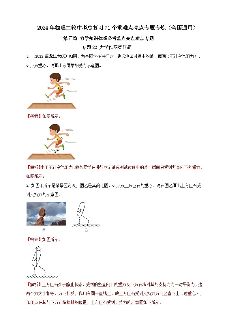 专题22 力学作图类问题（解析版） 第1页
