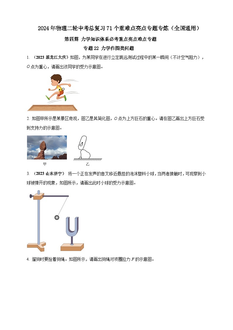 专题22 力学作图类问题（原卷版） 第1页