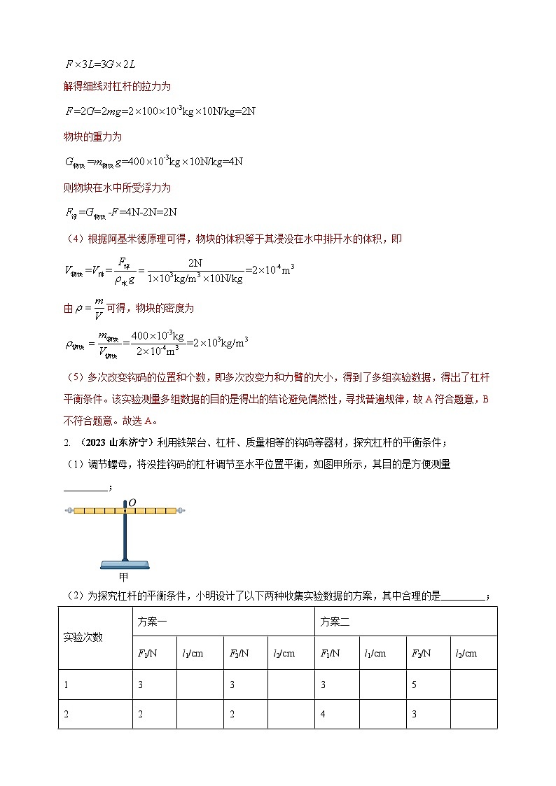 专题28 探究杠杆平衡条件的实验问题 （解析版） 第2页