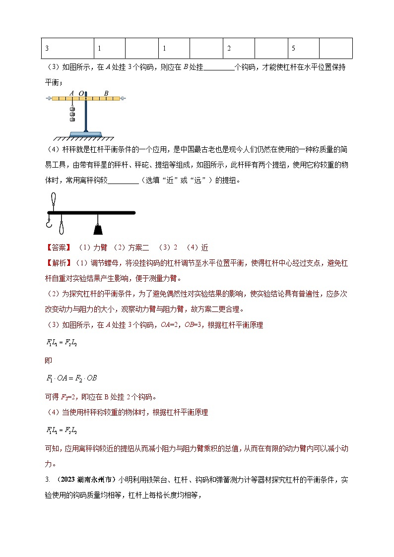 专题28 探究杠杆平衡条件的实验问题 （解析版） 第3页