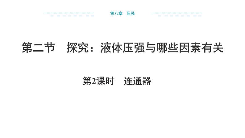 8.2 探究：液体压强与哪些因素有关 第2课时 课件 2024-2025学年沪科版物理八年级全一册第1页