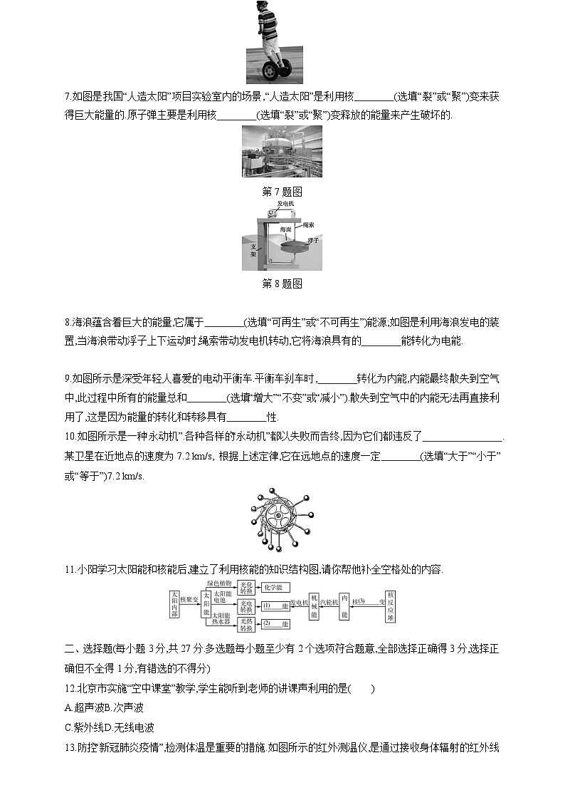 沪粤版九年级物理全一册单元测试卷--第十九章电磁波与信息时代、第二十章能源与能量守恒定律测试卷（含解析）第2页