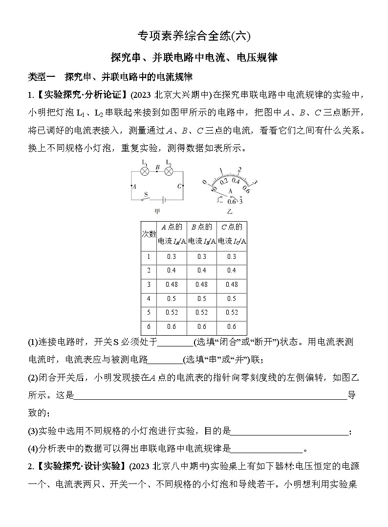 （北京课改版）九年级物理06-专项素养综合全练（六）6第1页