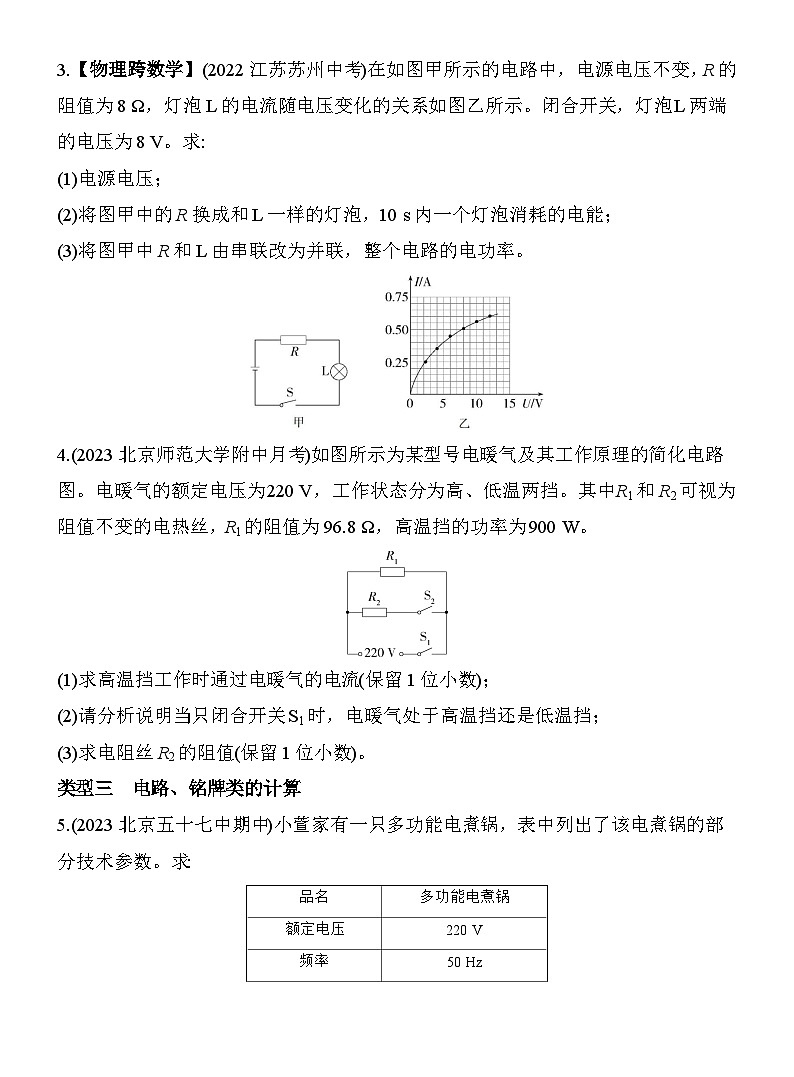 （北京课改版）九年级物理08-专项素养综合全练（八）8第2页