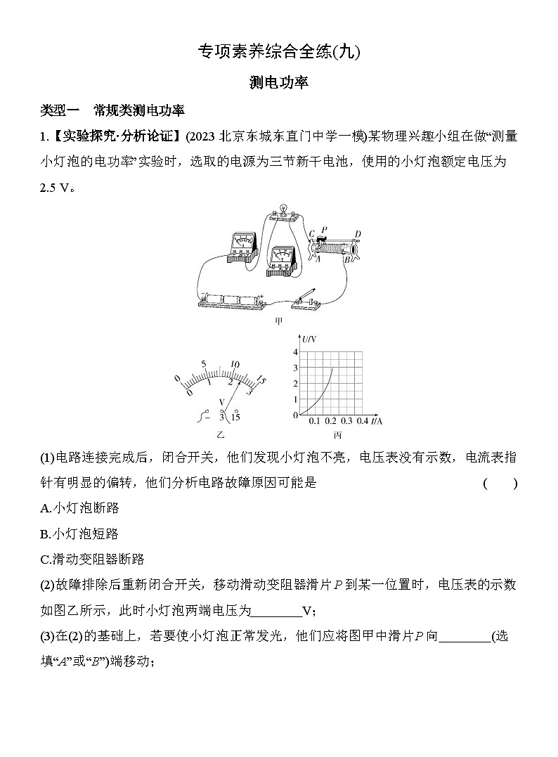 （北京课改版）九年级物理09-专项素养综合全练（九）9第1页