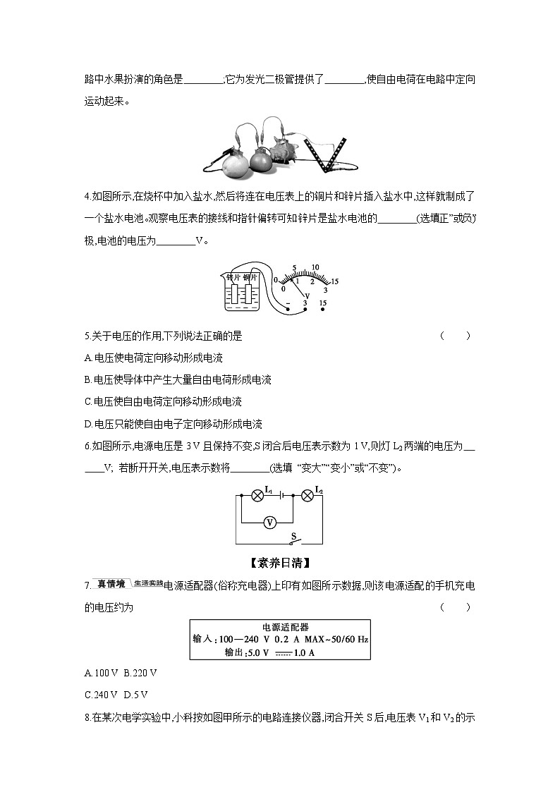 14.5 测量电压（电压 怎样使用电压表）  物理沪科版九年级全一册同步练习第2页