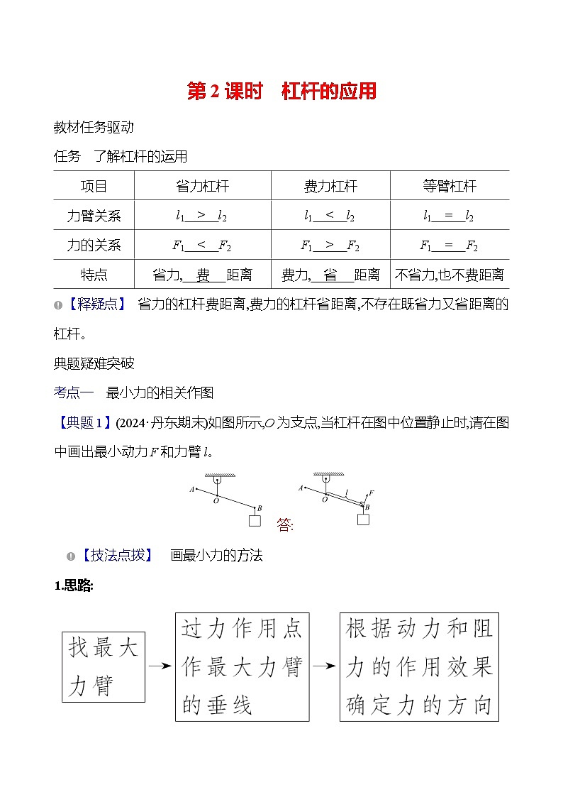 第十一章　第一节　第2课时　杠杆的应用第1页