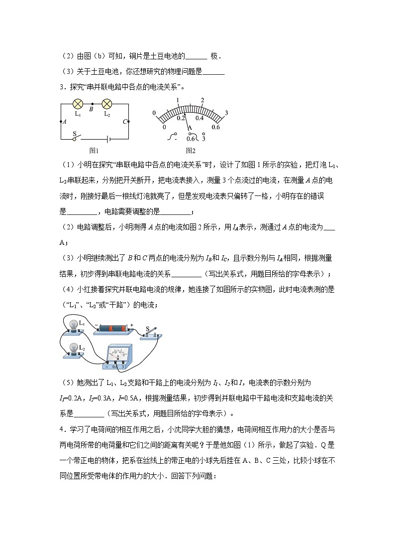 2025年中考物理专题复习：电流和电路 考点练习题（含答案解析）第2页