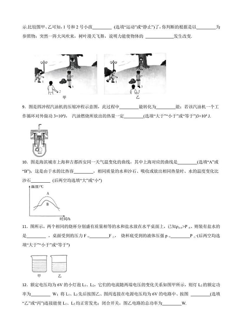 广东省河源市2025年中考二模物理试题附参考答案第3页