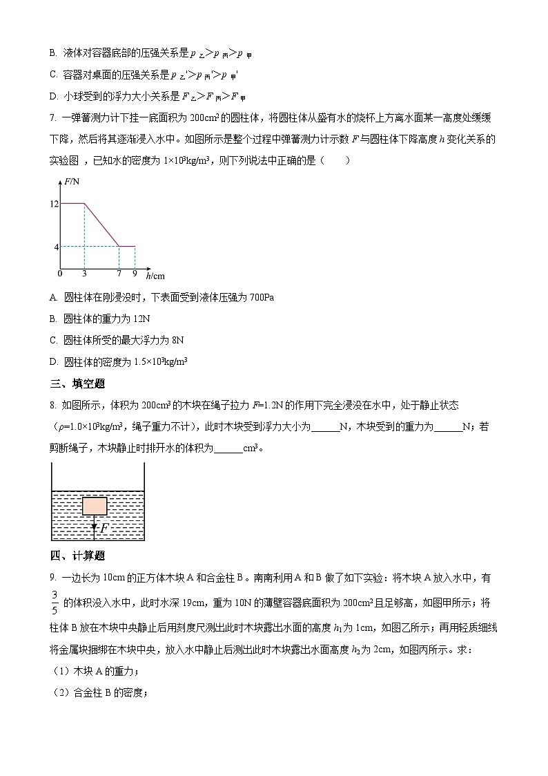 2024-2025学年八年级下册物理同步单元讲练测第十章浮力综合应用-基础练(原卷版+解析)第3页