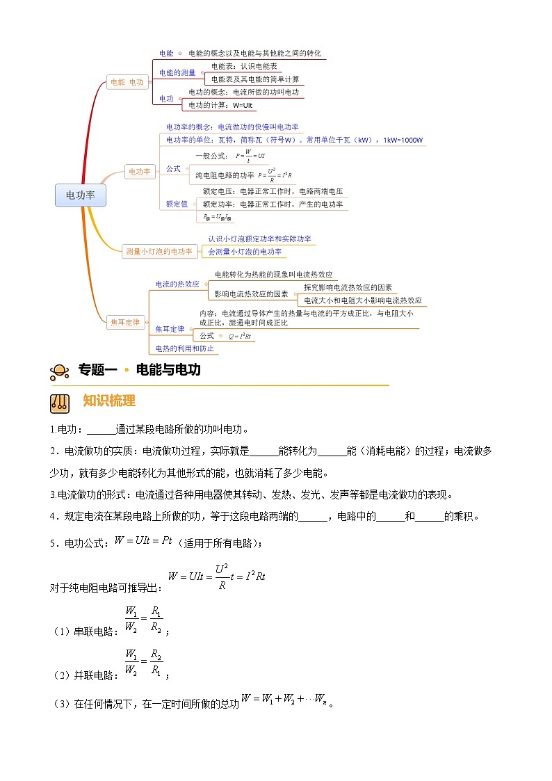 2024-2025学年九年级(全一册)物理同步单元讲练测第十八章电功率-讲核心(原卷版+解析)第2页