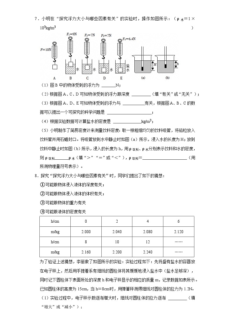 第10章 浮力-考点易错点练习第3页