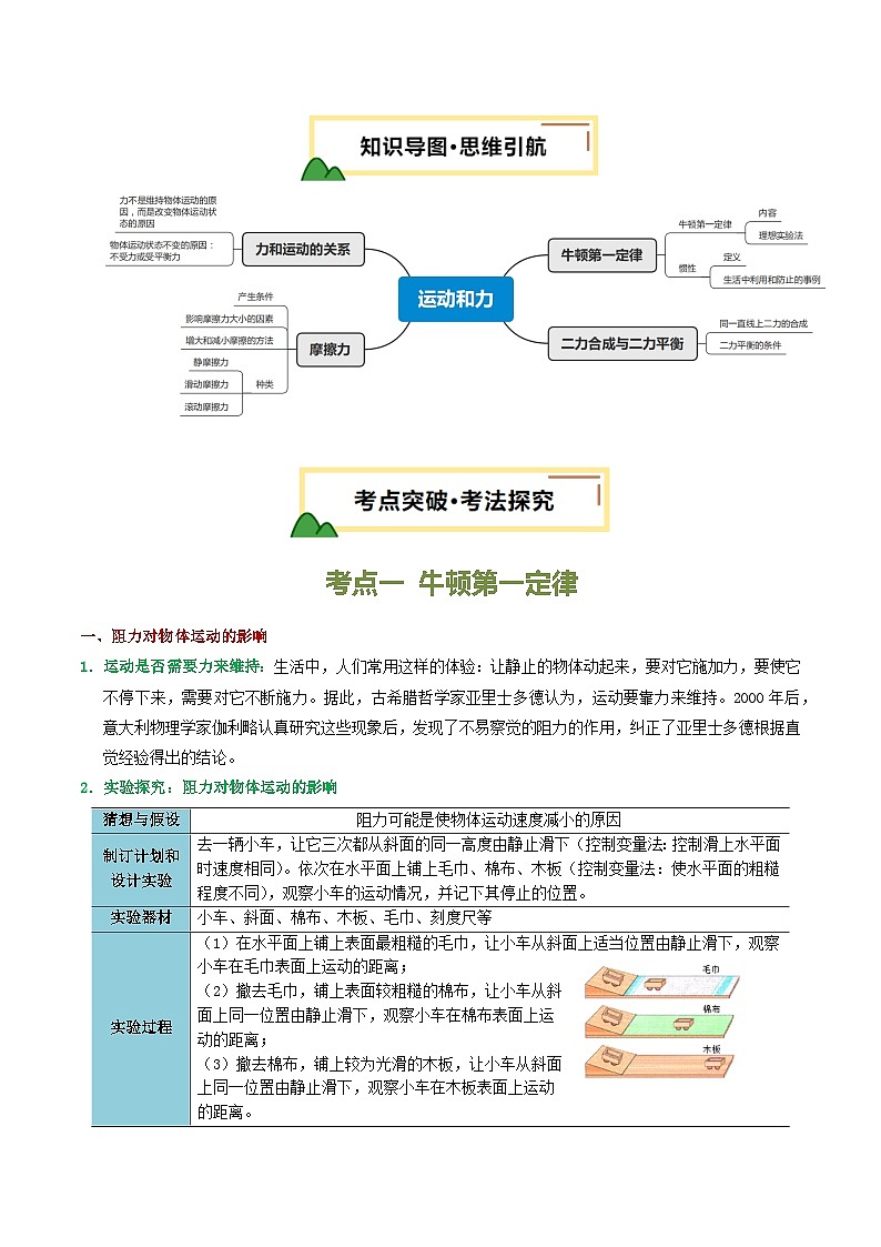 专题09 运动和力（讲义）（解析版）第3页