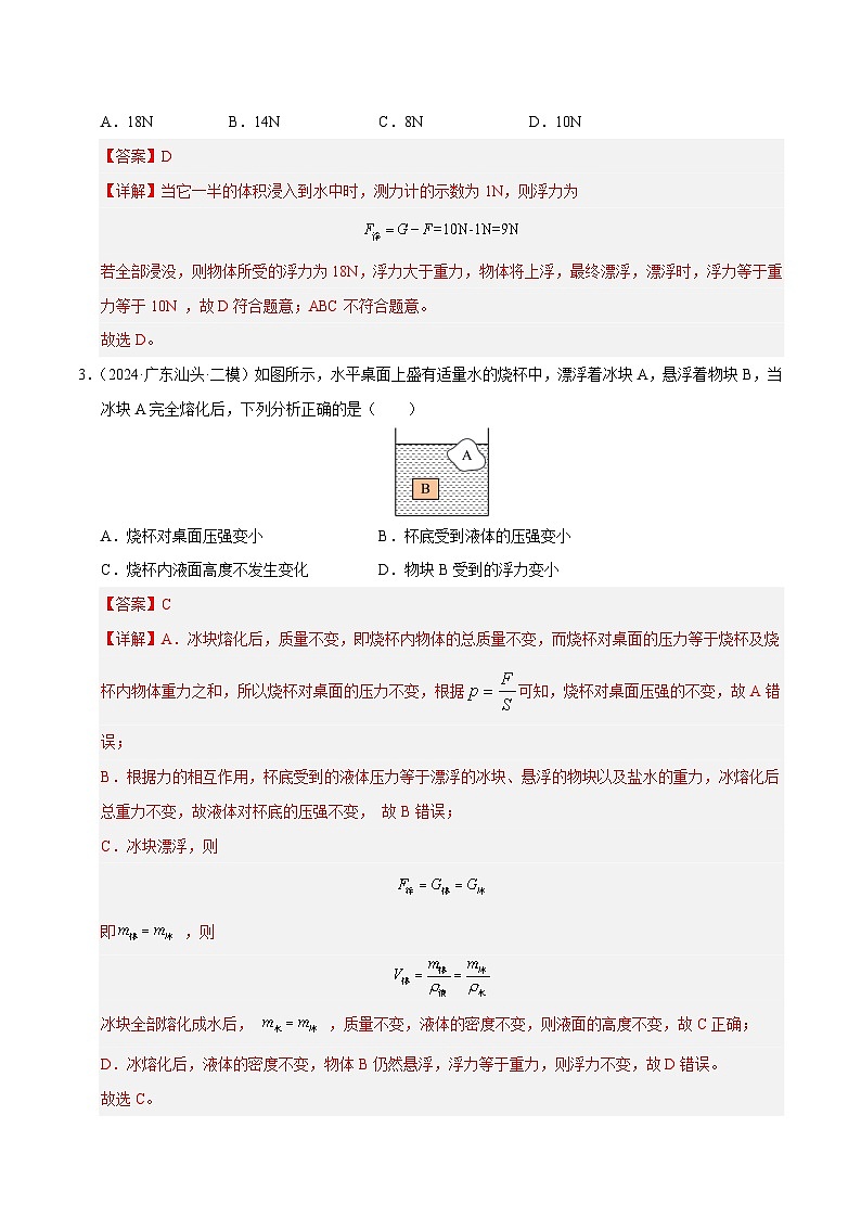 专题11 浮力（测试）（解析版）第2页