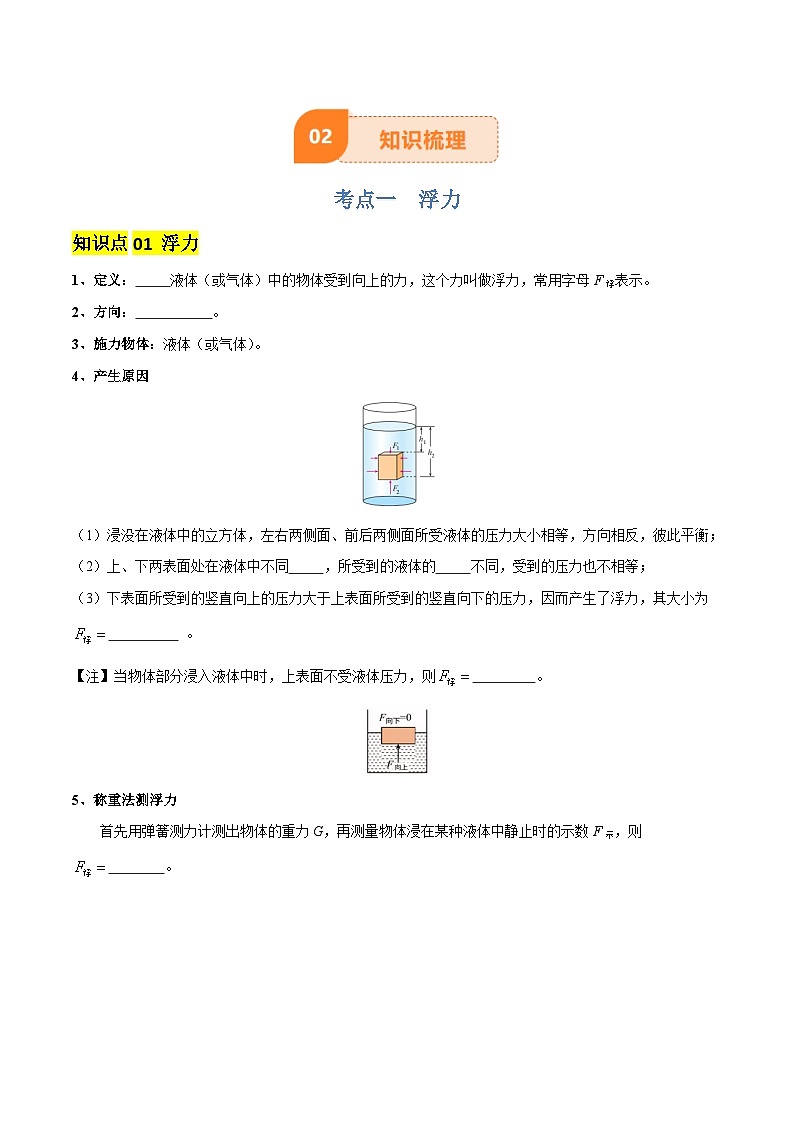 专题11 浮力（4大模块知识清单+4个易混易错+7种方法技巧+典例真题精析）（原卷版）第3页