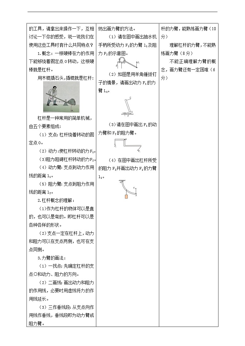 【大单元教学】12.1教学设计：杠杆教学设计 八下第第十二章《简单机械》大单元整体设计（人教版）第3页