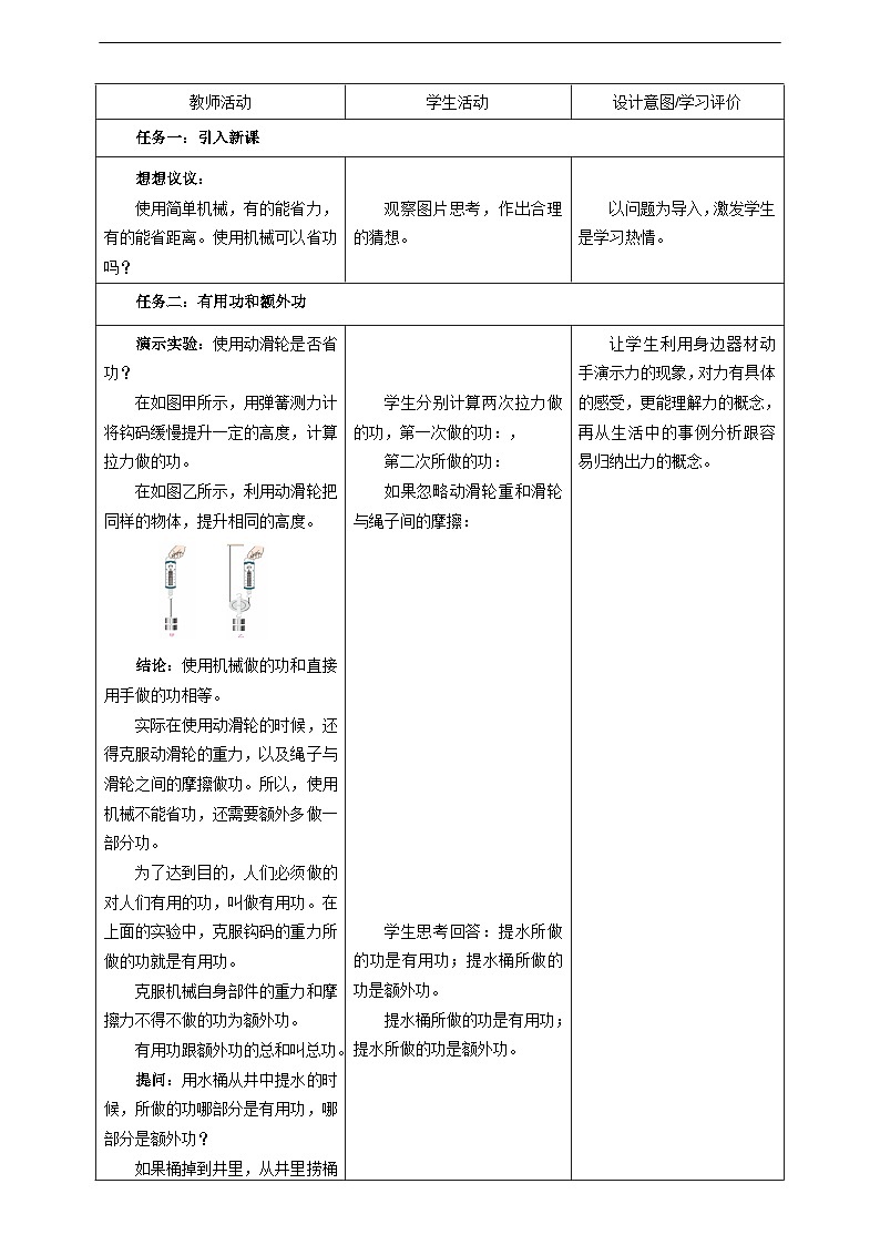 【大单元教学】12.4教学设计：机械效率教学设计 八下第十二章《简单机械》大单元整体设计（人教版）第2页