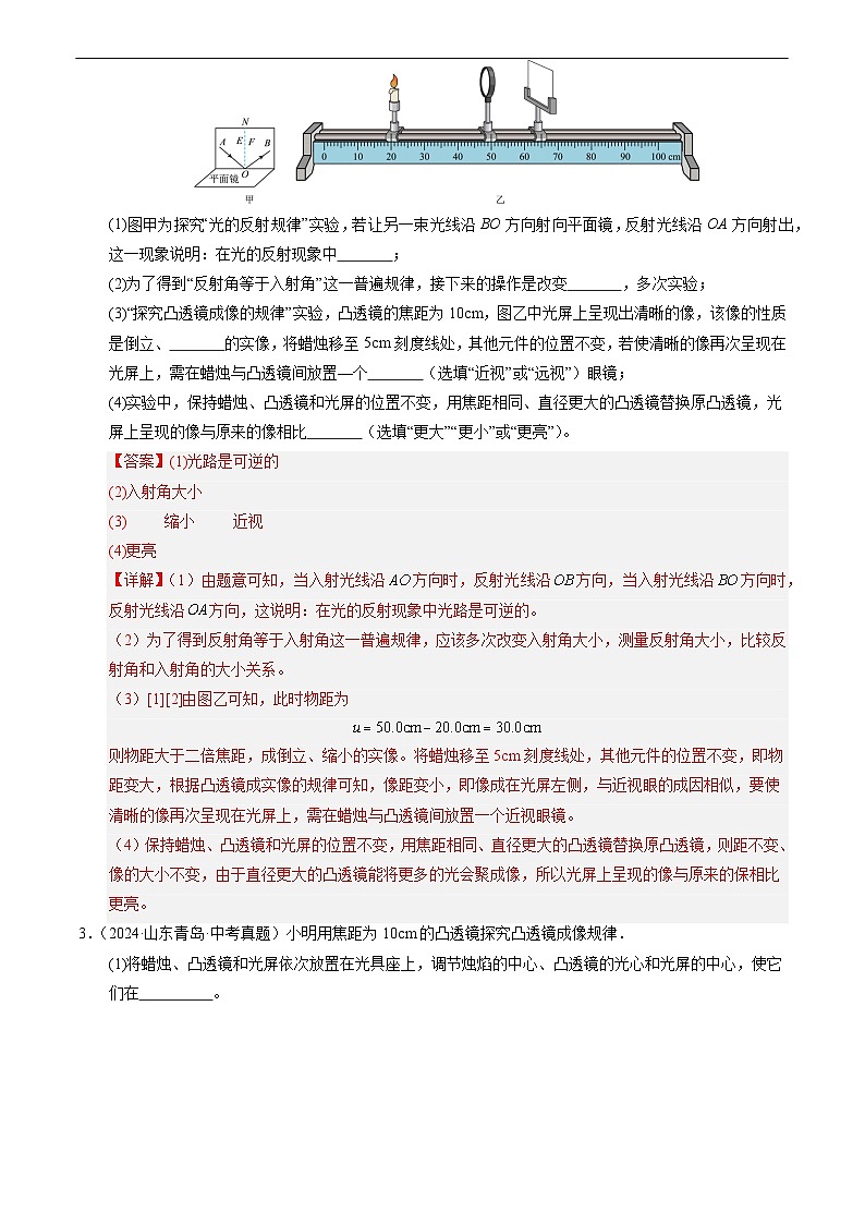 专题10 凸透镜成像的规律及其应用(解析版)第3页