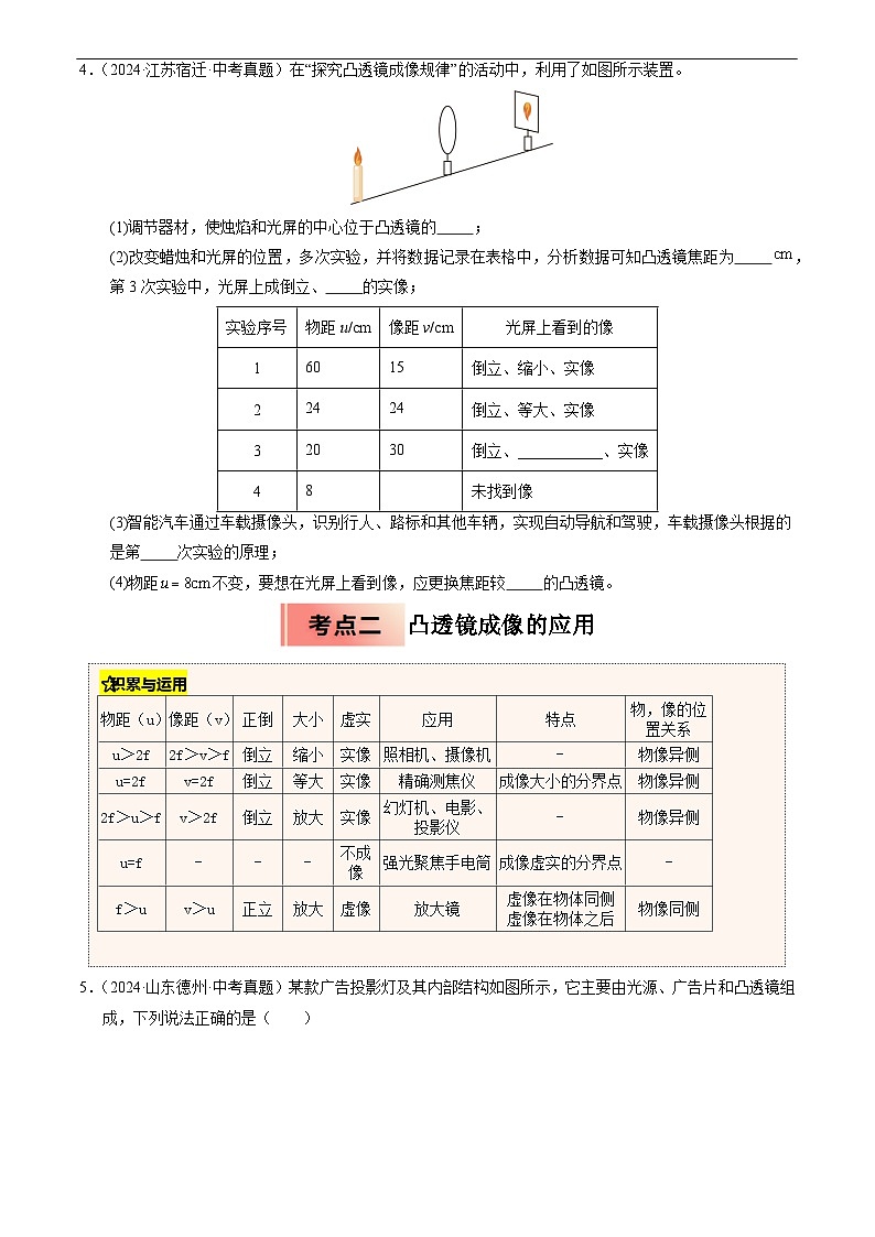 专题10 凸透镜成像的规律及其应用(原卷版)第3页