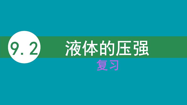 9.2 液体的压强复习（课件）人教版物理八年级下册第1页