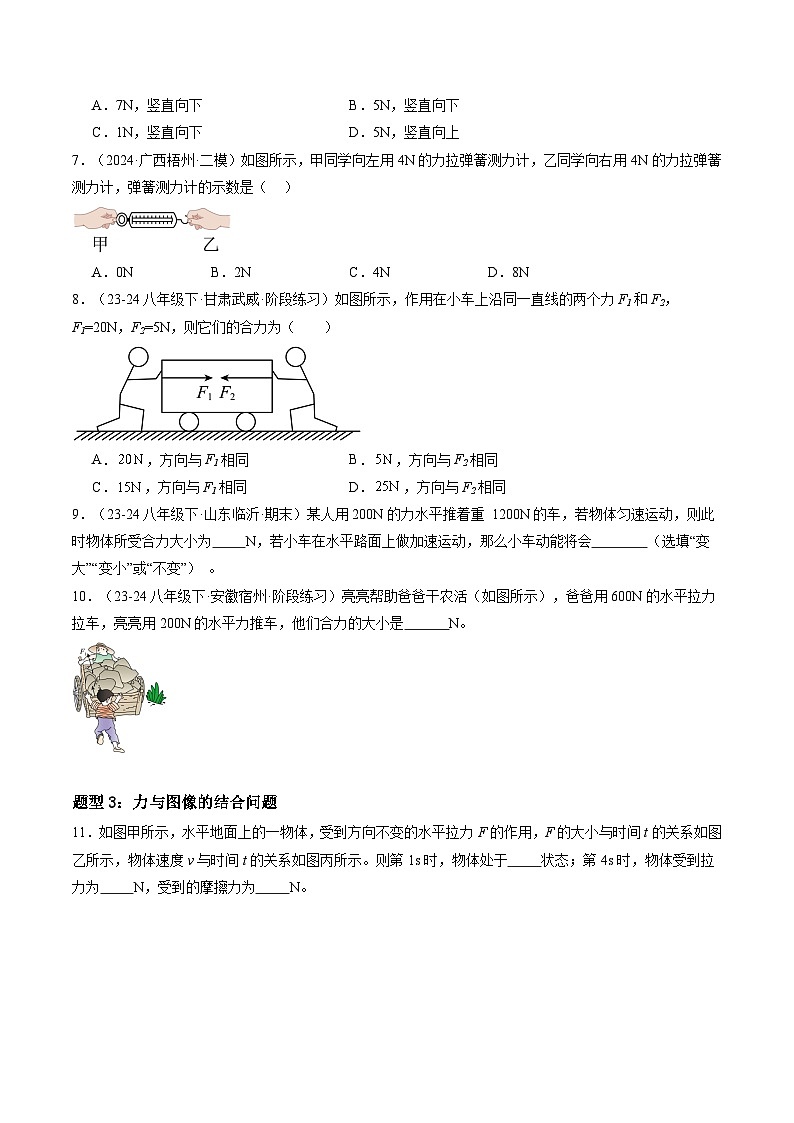8.4 同一直线上二力的合成（练习）第2页