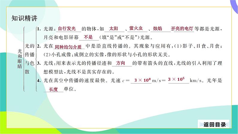 中考物理第一轮复习 第一部分 考点梳理 03-第三章 光和眼睛 PPT课件第5页