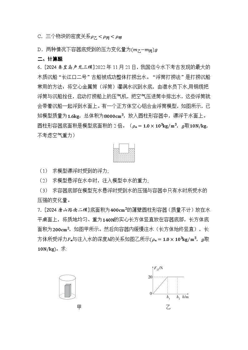 【中考考点基础练】微专题4+浮力+2025年中考物理一轮专题练（河北）第3页