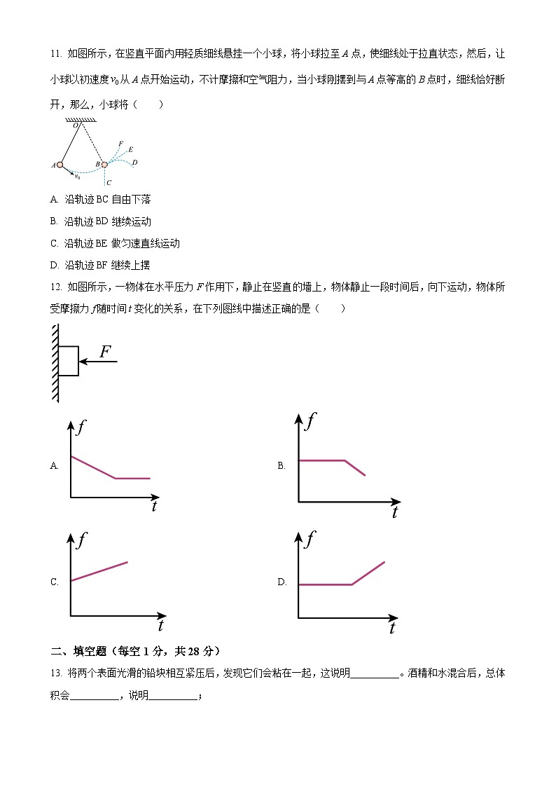 2025年春苏科版物理八年级下学期期中复习训练卷（无答案）第3页