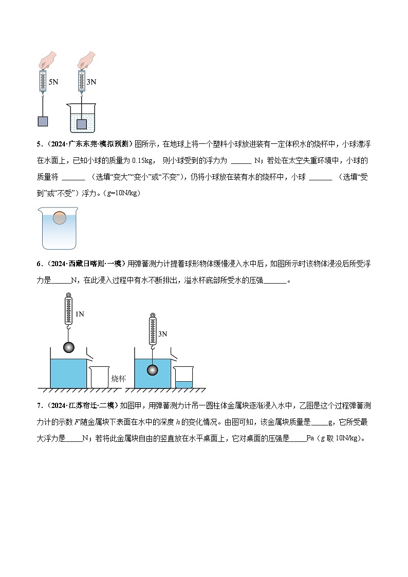 2025年中考物理一轮复习 专题11  浮力（练习）（原卷版）第3页