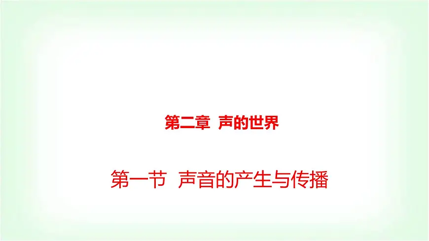 沪科版八年级物理第二章声的世界第一节声音的产生与传播课件第1页