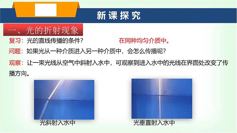 沪科版八年级物理第三章光的世界第三节光的折射课件第3页