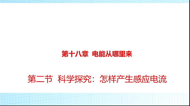 沪科版九年级物理18-2科学探究：怎样产生感应电流课件第1页