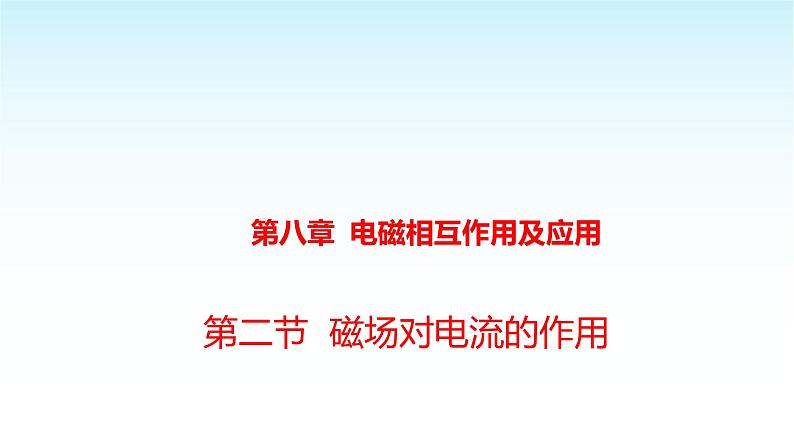 教科版九年级物理上册8.2磁场对电流的作用课件第1页