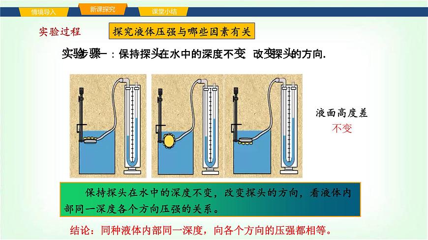 沪科版八年级物理第八章压强第二节探究：液体压强与哪些因素有关课件第8页