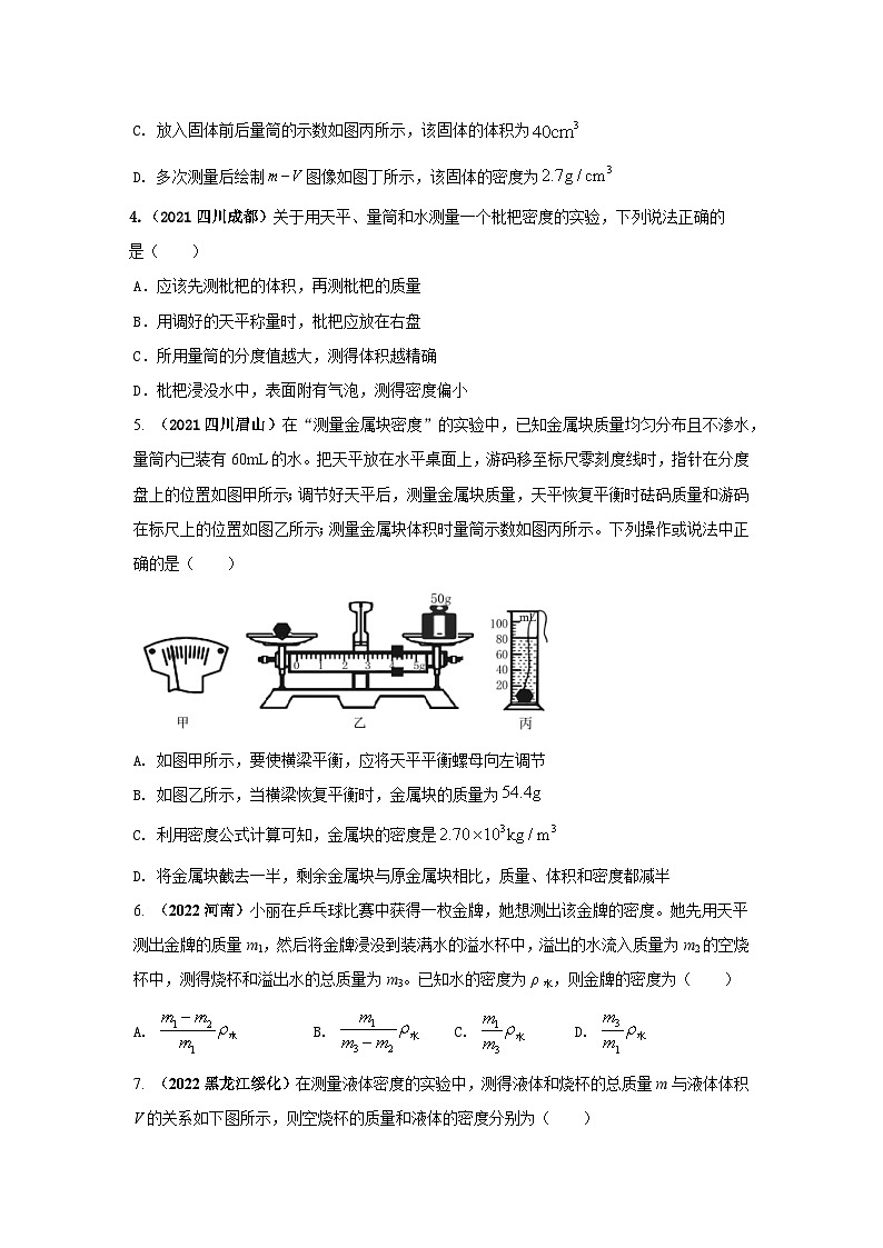 必考实验02.测量固体和液体的密度（原卷版） 第2页