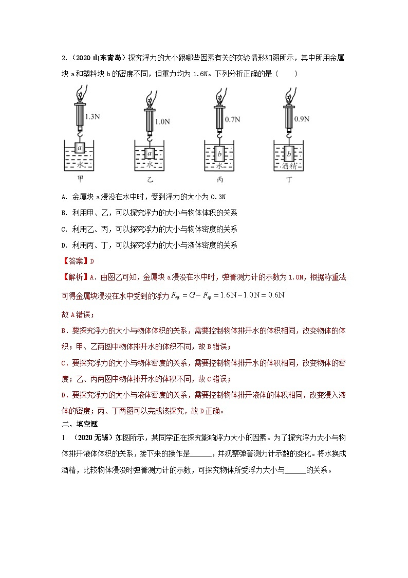 必考实验13.探究浮力大小与哪些因素有关（解析版）第2页