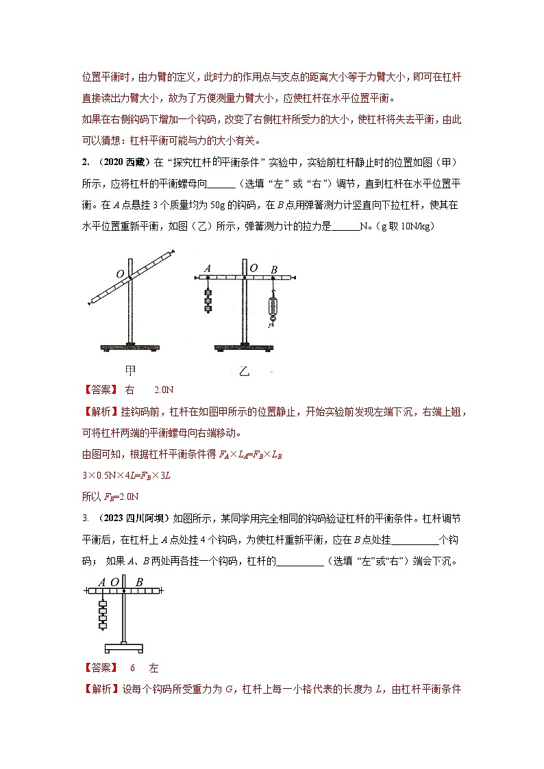 必考实验14.探究杠杆的平衡条件（解析版） 第3页