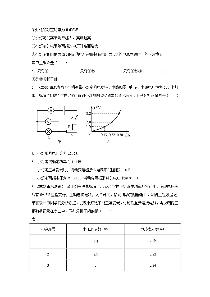 常考实验10.测量小灯泡电功率的实验（原卷版） 第2页