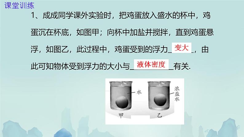 10.3 物体的浮沉条件及应用（课件）2024-2025学年人教版八年级物理下册第4页