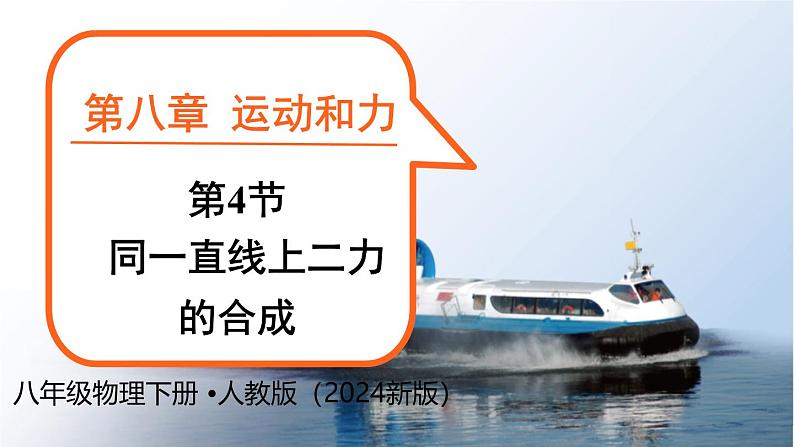 8.4 同一直线上二力的合成 （课件）2024-2025学年人教版八年级物理下册第1页