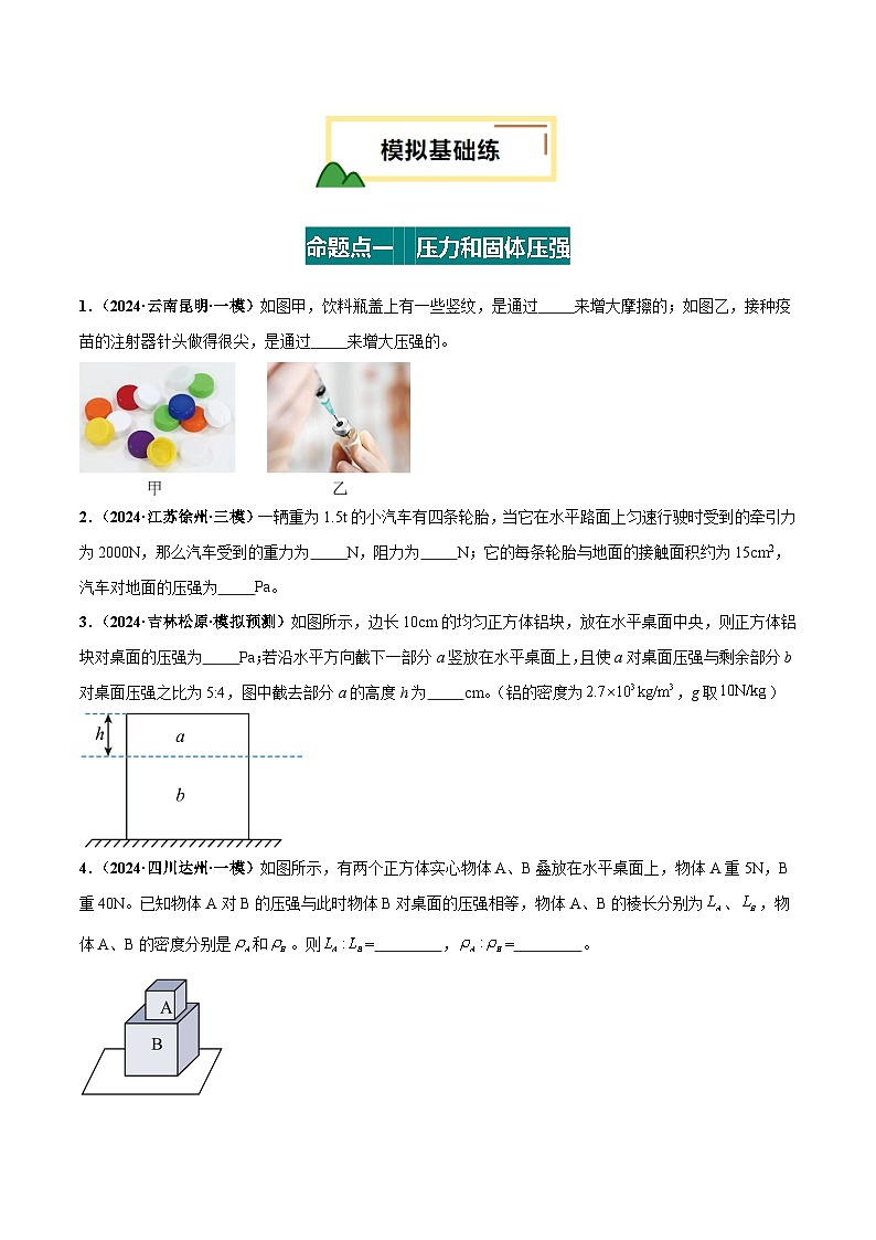 专题10  压强（练习）（原卷版）第2页